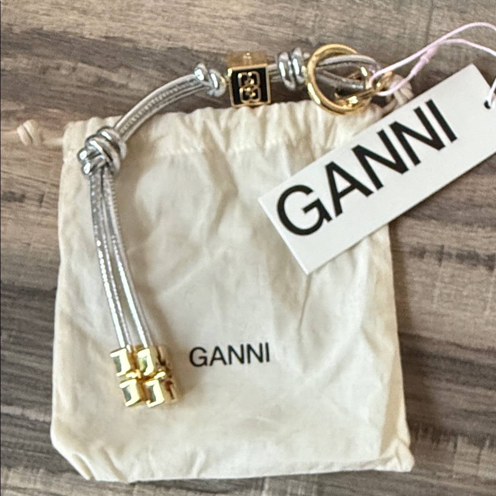 Ganni Silver and Gold Accent Bag Charm